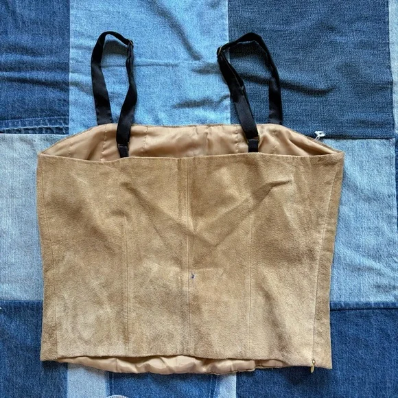 wrangler suede embroidered floral corset tank top - Picture 2 of 11